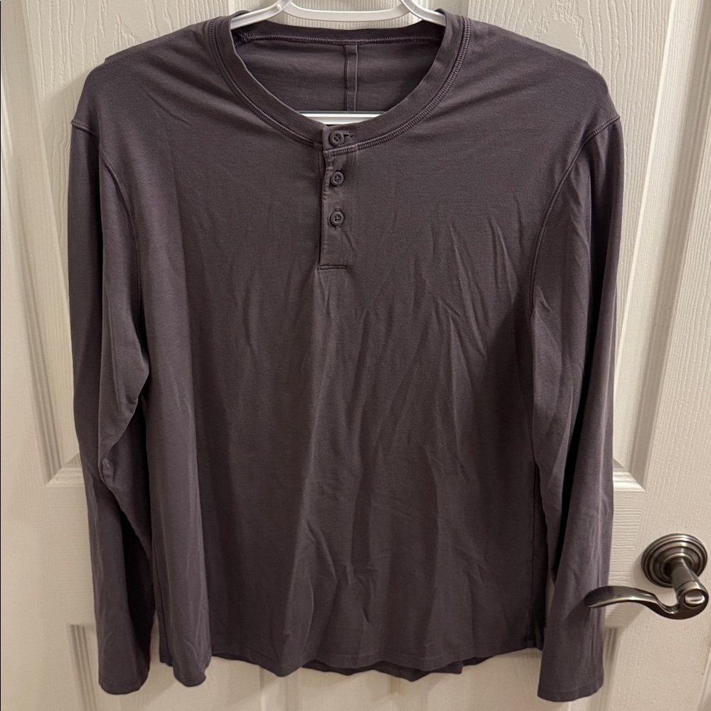 Lululemon Dark Gray Long Sleeve Henley Shirt